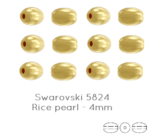 Kaufen Sie Perlen in Deutschland 5824 Swarovski rice Gold Pearl 4mm - 0.4mm  (20)