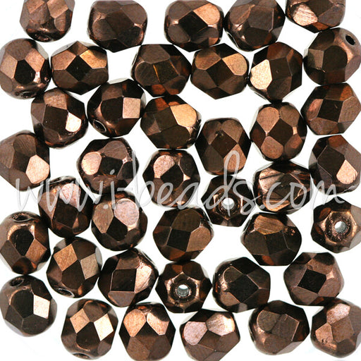 Glasschliffperlen dark bronze 6mm (50)