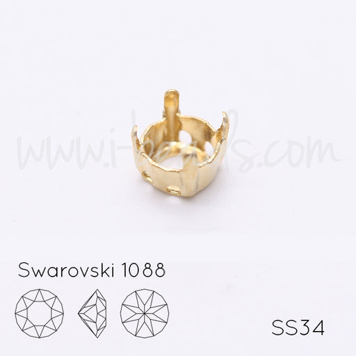 Kaufen Sie Perlen in Deutschland Aufnähfassung für Swarovski 1088 SS34 gold-plattiert (4)