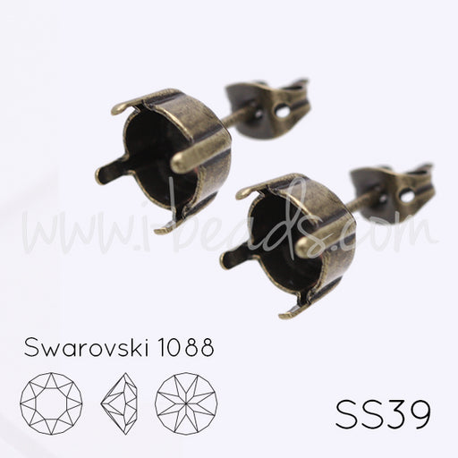 Ohrsteckerfassung für Swarovski 1088 SS39 Messing (2)