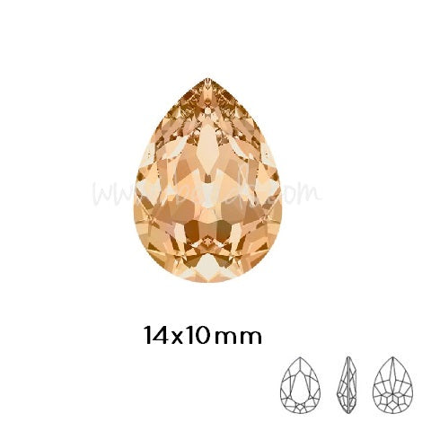 Kaufen Sie Perlen in Deutschland Swarovski 4320 Fancy Stone PEAR - Crystal Golden Shadow-14x10mm (1)