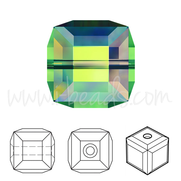Swarovski perlen würfel crystal vitrail medium 4mm (6)