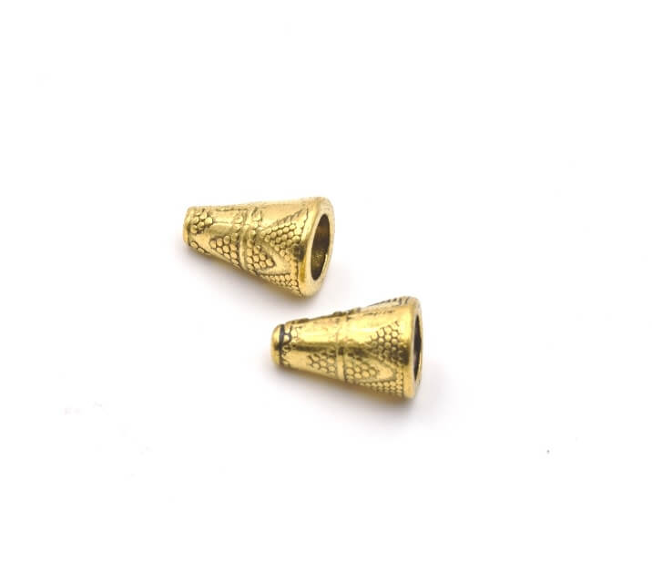 Zierperle kegelform vergoldetes zinn 12mm 5mm (2)