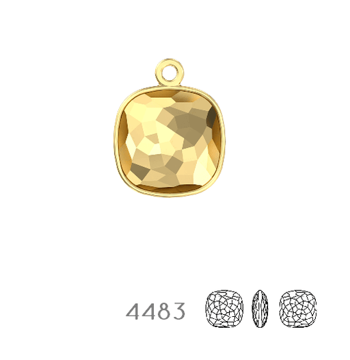 Kaufen Sie Perlen in Deutschland 4483/J Swarovski Fantasy Cushion Fancy Stone Pendant setting Gold Plated - 8mm (1)
