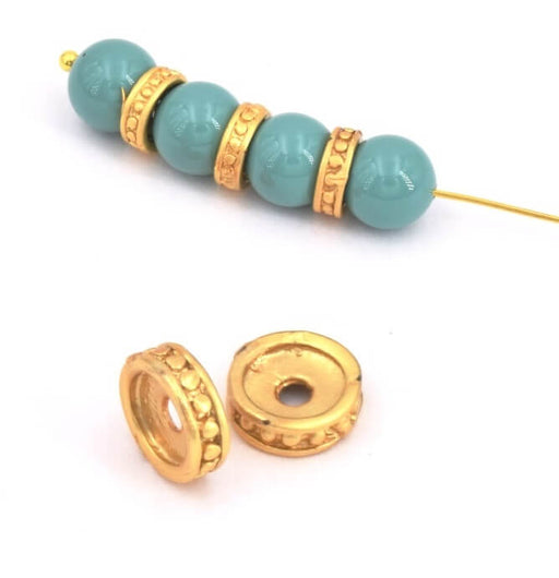 Kaufen Sie Perlen in Deutschland Heishi Perlen Unterlegscheibe 7mm Vergoldete 18K - Loch : 2mm (2)