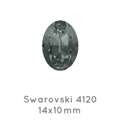 Kaufen Sie Perlen in Deutschland Swarovski 4120 oval fancy stone Black Diamond F 14x10mm (2)