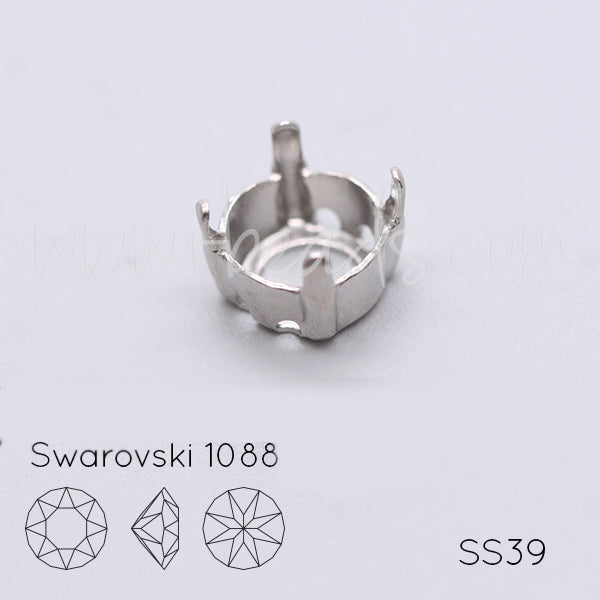 Aufnähfassung für Swarovski 1088 SS39 Rhodium (3)
