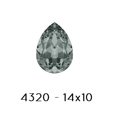 Kaufen Sie Perlen in Deutschland Swarovski 4320 Fancy Stone PEAR- Black Diamond Foiled-14x10mm (1)