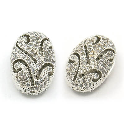 Kaufen Sie Perlen in Deutschland Ovale Perlen besetzt mit Zirkonen -arabesque-15mm (1)