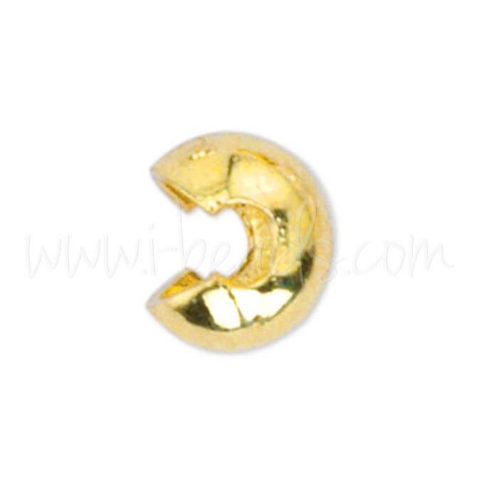 20 Quetschperlenabdeckungen Goldfarben 3mm (1)