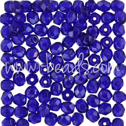 Glasschliffperlen cobalt 4mm (100)