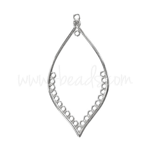 Blattförmige Komponente Silber-plattiert 36x73mm (2)