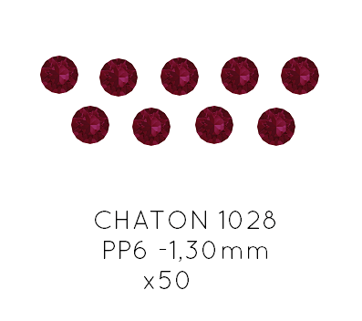 Kaufen Sie Perlen in Deutschland Swarovski 1028 Xilion chaton Ruby Foiled - PP6 -1,30mm  (50)