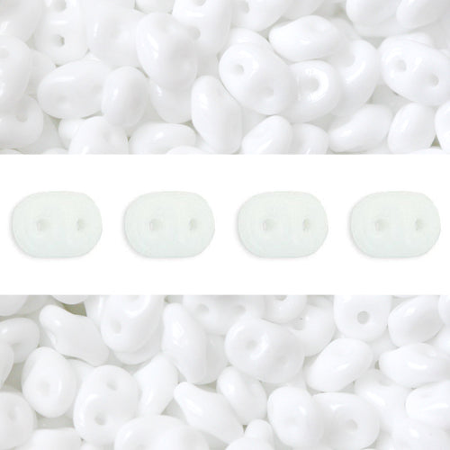 Kaufen Sie Perlen in Deutschland Super Duo Perlen 2.5x5mm Opaque White (10g)