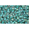 cc264 - Toho rocailles perlen 11/0 inside colour rainbow crystal/teal lined (10g)