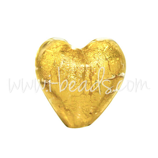 Kaufen Sie Perlen in Deutschland Murano Glasperle Herz Kristall und Gold 10mm (1)