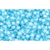 cc976 - Toho rocailles perlen 11/0 crystal/ neon ice blue lined (10g)