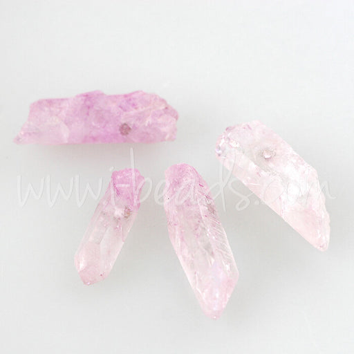 Kaufen Sie Perlen in Deutschland Kristallspalten Anhänger aus Quarz Pink (4)