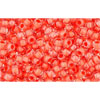 cc964 - Toho rocailles perlen 11/0 crystal/ dark coral lined (10g)