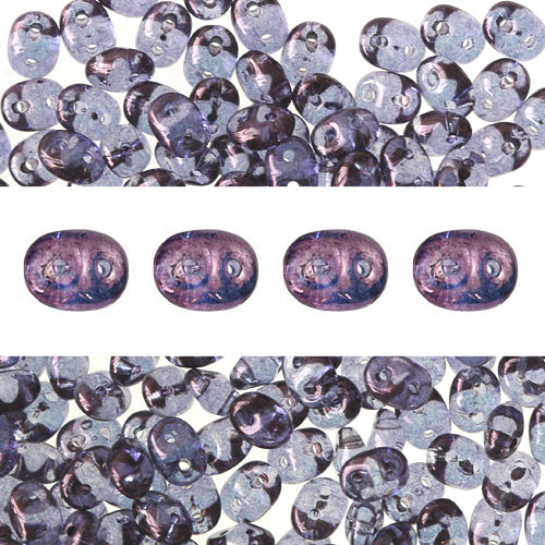 Kaufen Sie Perlen in Deutschland Super Duo Perlen 2.5x5mm luster transparent amethyst (10g)