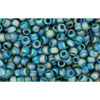cc167bdf - Toho rocailles perlen 11/0 transparent rainbow frosted teal (10g)