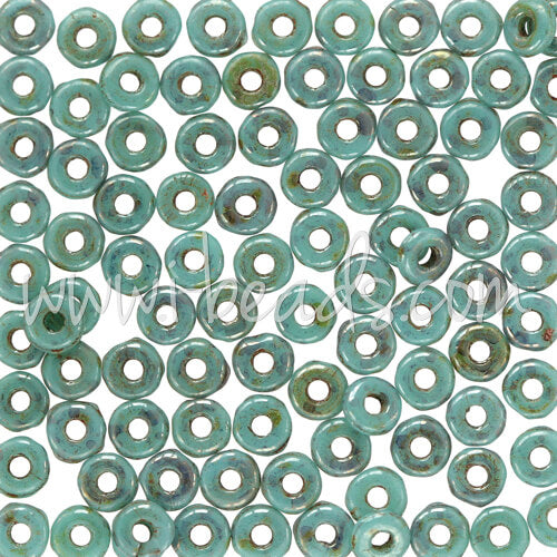 Kaufen Sie Perlen in Deutschland O beads 1x3.8mm turquoise bronze picasso (5g)