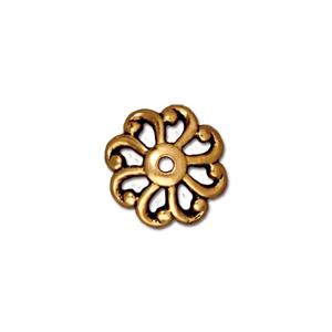 Kaufen Sie Perlen in Deutschland Perlenkappe Schnörkel 12mm Goldfarben (1)