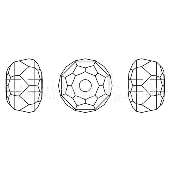 Swarovski 5045 rondelle Perlen crystal silver night 6mm (6)