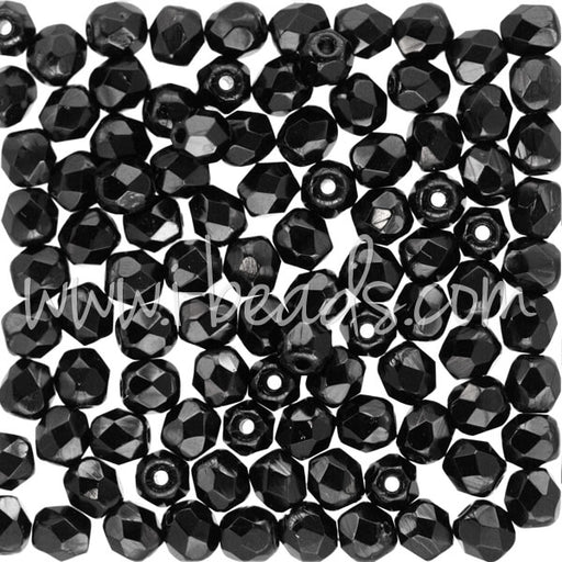 Kaufen Sie Perlen in Deutschland Glasschliffperlen jet 4mm (100)
