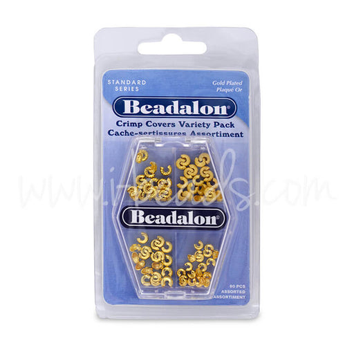 Kaufen Sie Perlen in Deutschland Beadalon Quetschperlenabdeckung Auswahl Goldfarben 80 Stück (1)