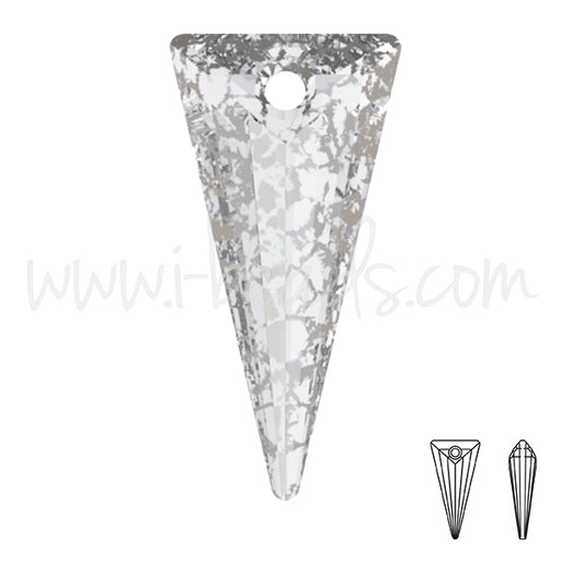 Kaufen Sie Perlen in Deutschland Swarovski 6480 spike anhänger Crystal Silver patina effect 18mm (1)