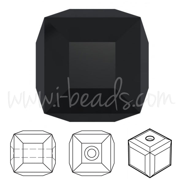 Swarovski perlen würfel jet 8mm (2)