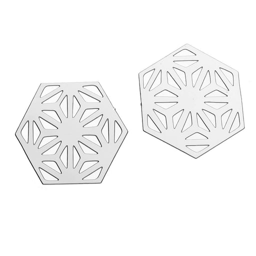 Edelstahl Blume des Lebens Erkenntnisse Hexagon Inox Farbe 27mm (1)