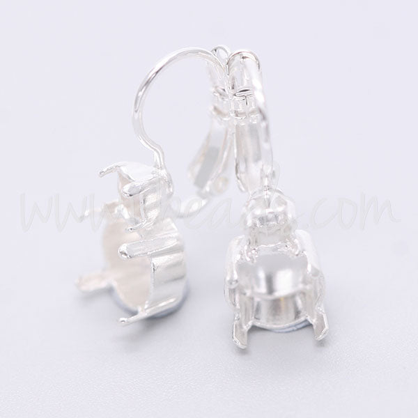 Ohrringfassung für Swarovski 1088 SS39 und 4mm-pp31-SS19  silber-plattiert (2)