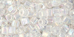 cc161 - Toho cube perlen 3mm transparent rainbow crystal (10g)