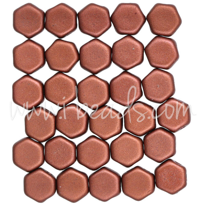 Honeycomb Perlen 6mm crystal bronze fire red (30)