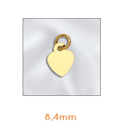 kleines Herz charm Gold plattiert 1 micron 8.4mm (2)