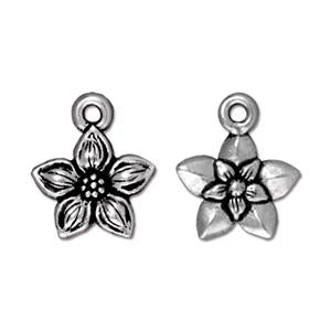 Kaufen Sie Perlen in Deutschland Stern jasmin anhänger antik metall versilbert 14mm (1)