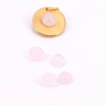 Kaufen Sie Perlen in Deutschland Runder cabochon rosenquarz 6mm (2)