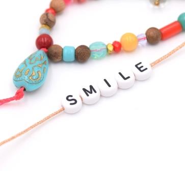 Kaufen Sie Perlen in Deutschland Wort SMILE -5 7mm runde Buchstabenperlen (1 Wort)
