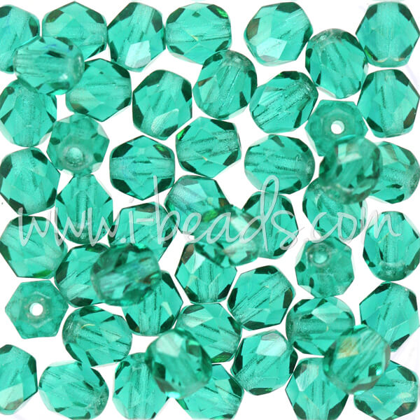 Glasschliffperlen emerald 6mm (50)