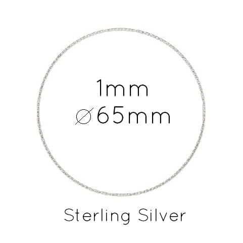 Sterling Silber Diamant Effekt Armreif 1x65mm (1)