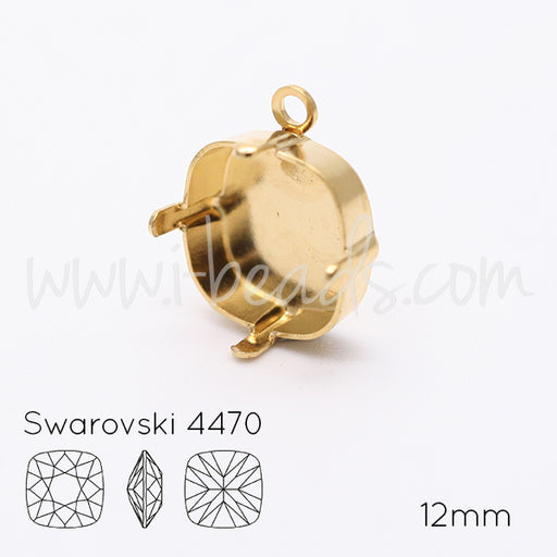 Anhängerfassung für Swarovski 4470 12mm gold-plattiert (1)