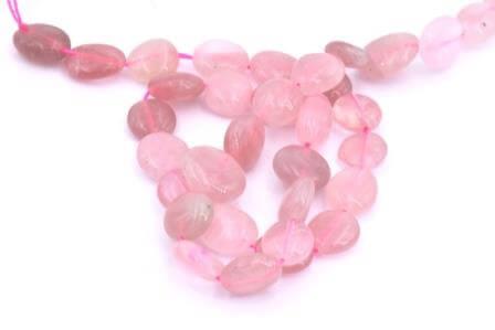 Runde Nugget Perlen Rose quartz 8-12 mm loch 0.8mm (1 strand)