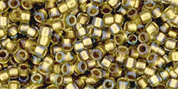 cc262 - toho takumi lh runde perlen 11/0 inside-color crystal/gold lined (10g)