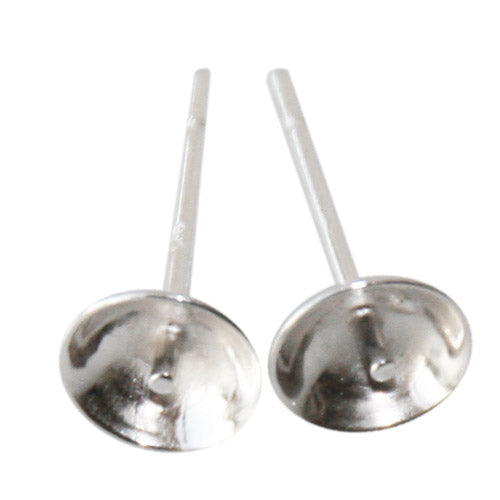 Kaufen Sie Perlen in Deutschland Ohrstecker mit Aufsatz mit Ohrstecker-Verschlüsse für 8mm Perlen Sterling Silber (2)