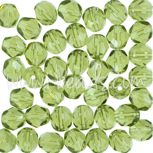 Kaufen Sie Perlen in Deutschland Glasschliffperlen olivine 6mm (50)