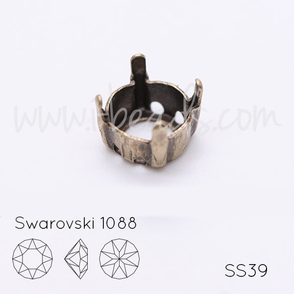 Aufnähfassung für Swarovski 1088 SS39 Messing (3)