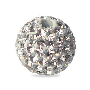 Deluxe Haldangebohrter runder Shamballa-Stil Perlenkristall 8MM (2)