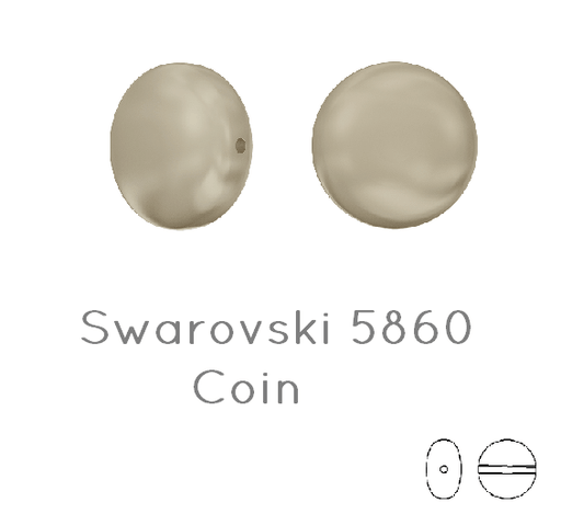 5860 Swarovski coin Platinum pearl 10mm 0.7mm (5)